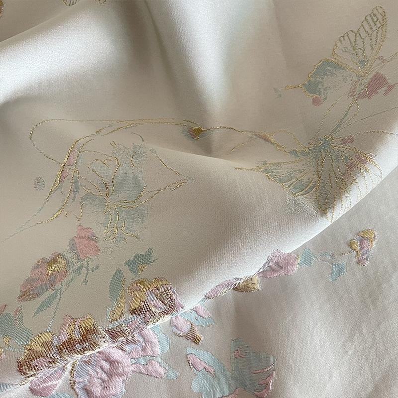 100*150cm Butterfly Jacquard Woven Gold Relief Fabric Light Luxury Chinese Style Yarn Dyed Fabric For Diy Sewing Dress Shirts