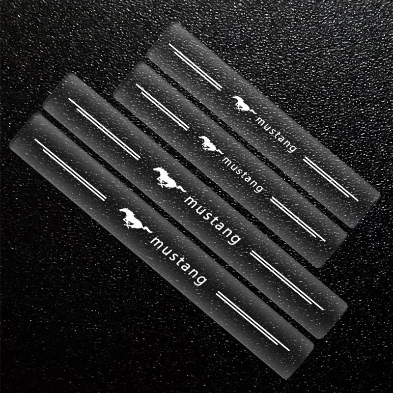4Pcs Car Threshold Protector Transparent Decorative Badge 3D Sticker For Ford Focus Mondeo Kuga Fiesta MK7 Escort Explorer Edge 2 4 MK2 MK4