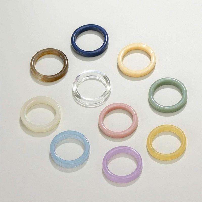 Acrylic Resin Ring Color Ring Fashion Y2K Style Accessory Jewelry Fans Gift DIY Finger Rings Ornaments Simple Ring
