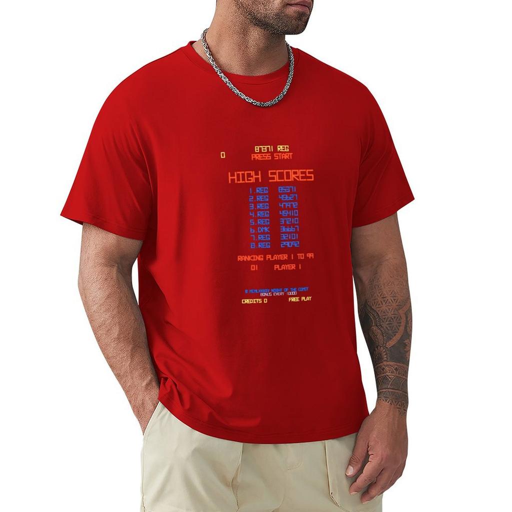 Dmk High Score : Night Of The Comet T-Shirt Vintage Graphic Tee Street Wear Mens Graphic T-Shirts Anime