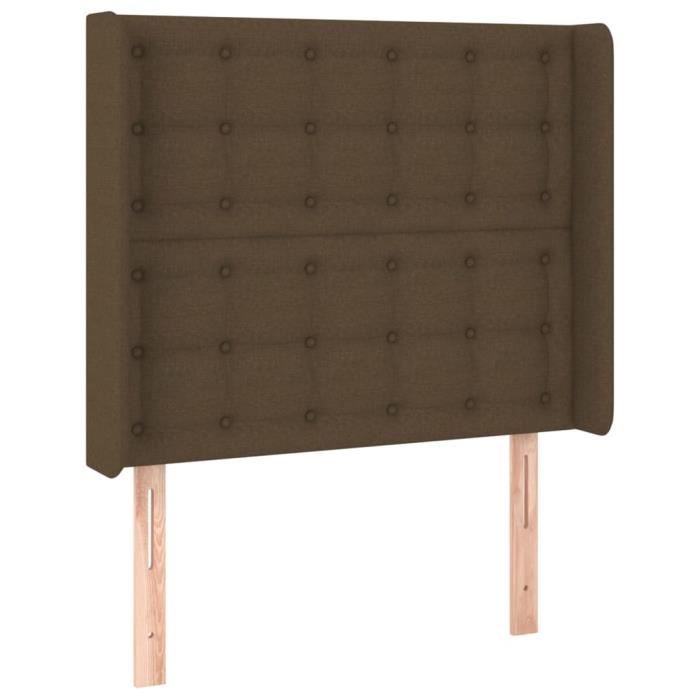 VidaXL Headboard with Ears Dark Brown 103x16x118-128 Cm Fabric3120007