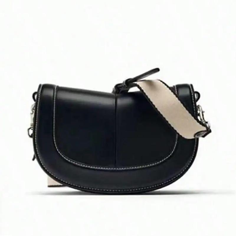 Brown Premium Wide Shoulder Strap Single Shoulder Crossbody Bag for Commuting and Leisure, Saddle Bag for Women