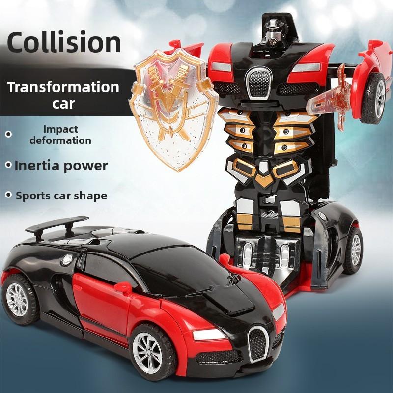 Kids Inertia Transforming Race Car Toy With Onebutton Morph For Boys Learning And Play