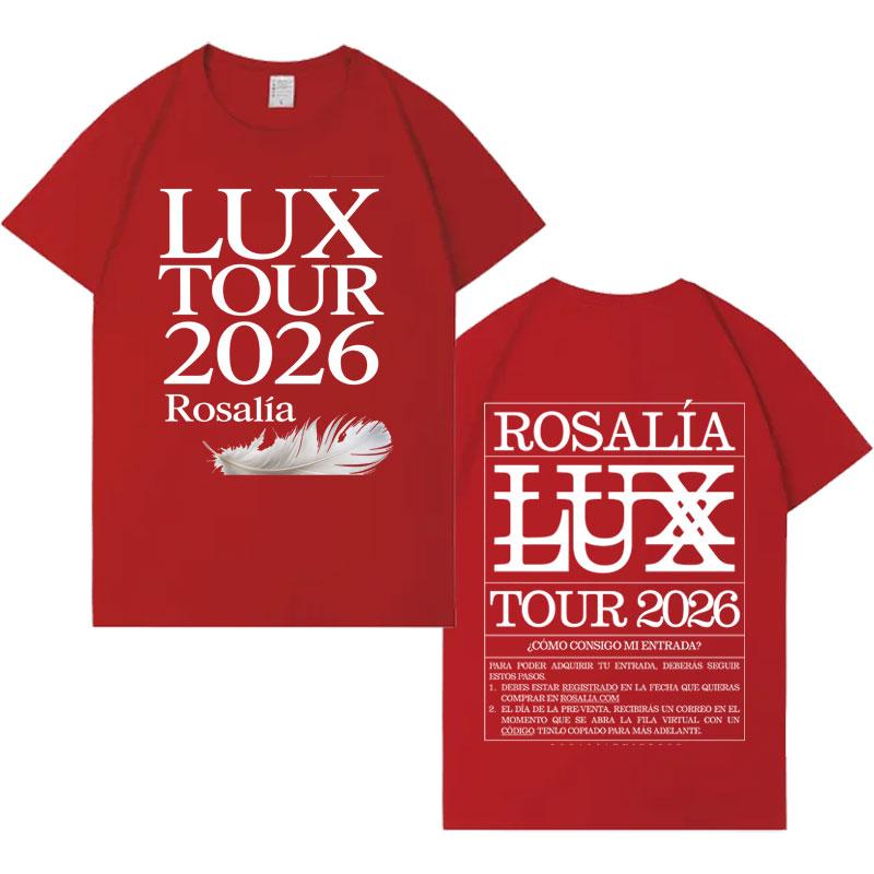 

Rosalia Lux Tour 2026 New Album Tour T Shirt Men Women Gothic High Quality Crewneck Tshirts Pure Cotton Cozy Shortsleeved top 4XL