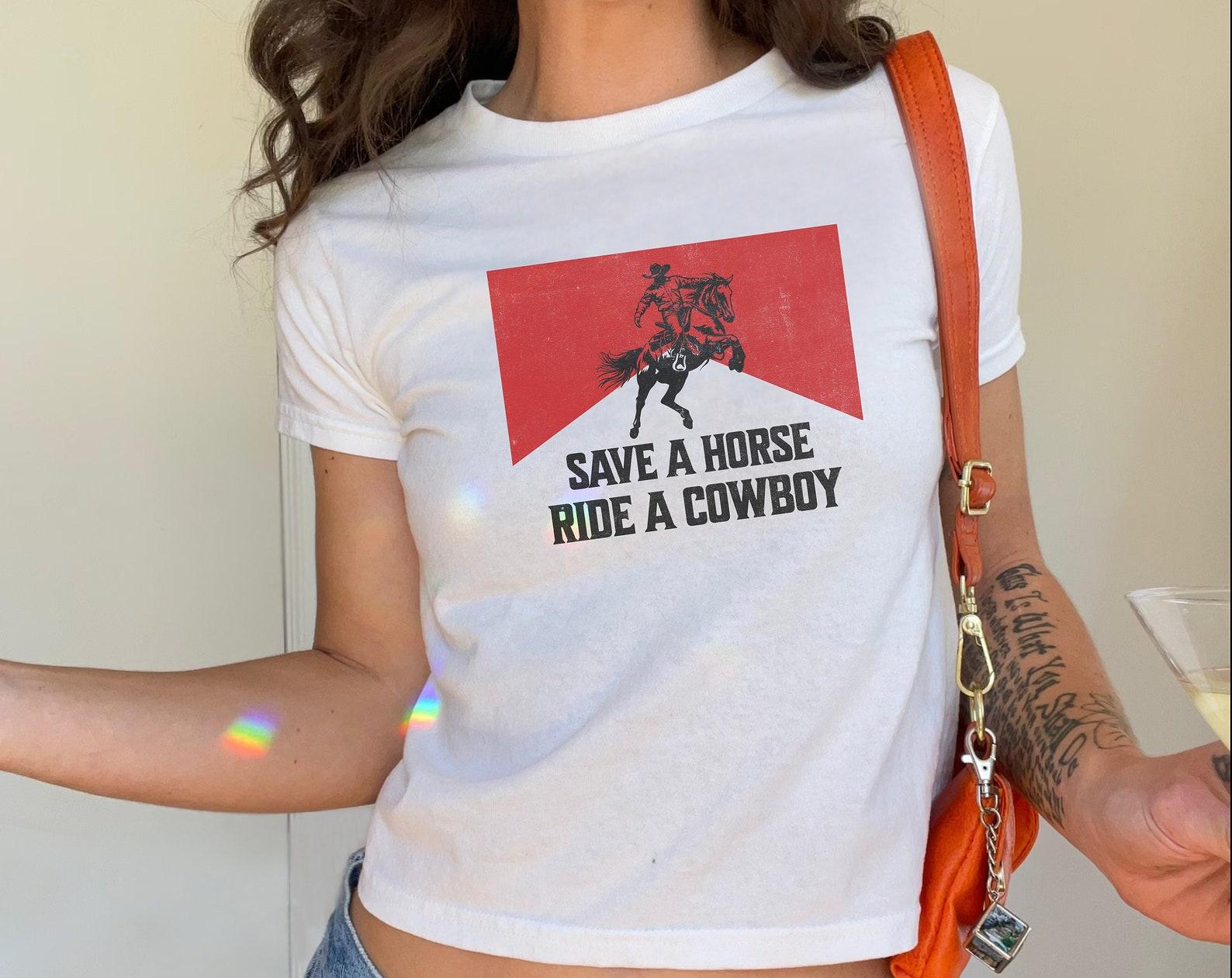 Y2K Rodeo Baby Tee, Western Graphic Shirt, 90s Crop Top Style Cowboy Tee, Gen Z Shirt, 2000 s Retro Shirt, Cowboy Carter Shirt, Concert Tee 2XL