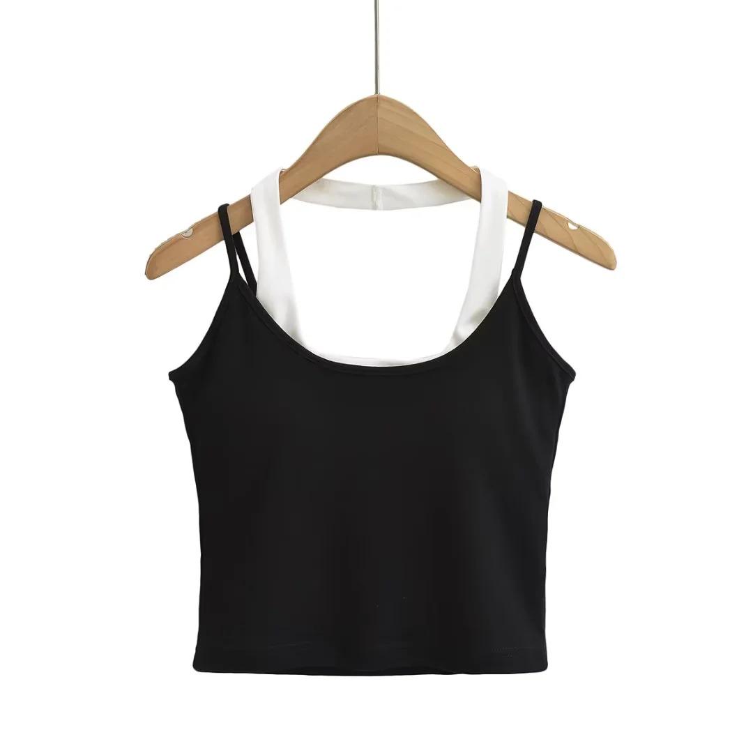 

Пикантный цветной топ-халтер с нагрудными вкладышами - Приталенный и подчеркивающий фигуру летний женский топ-майка 2023 Medium