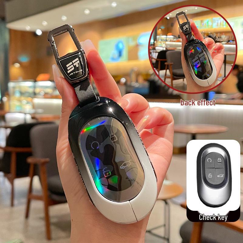 Chery Jetour Shanhai L9/L7 Hybrid 2025 Key Cover: Colorful Black & White Protective Shell with Buckle