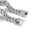 Mode Hip Hop Quadratisch 14MM Cuban Link Halskette Herren Goldfarbe Damen Strass Iced Out Cubanische Kette Punk Schmuck Halsketten Geschenk