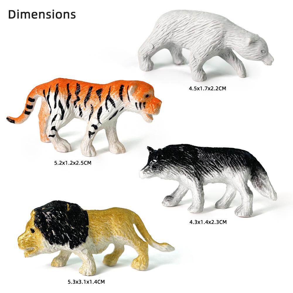 Набор из 96 реалистичных игрушек мелких животных: Лев, Слон, Бегемот, Тигр, Змея