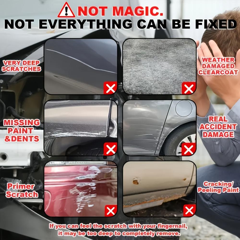 Car Scratch Wax - Removes Scratches, Repairs Car Paint, and Protects with Body Polishing Wax. Interior Plastic Scratch Rejuvenat