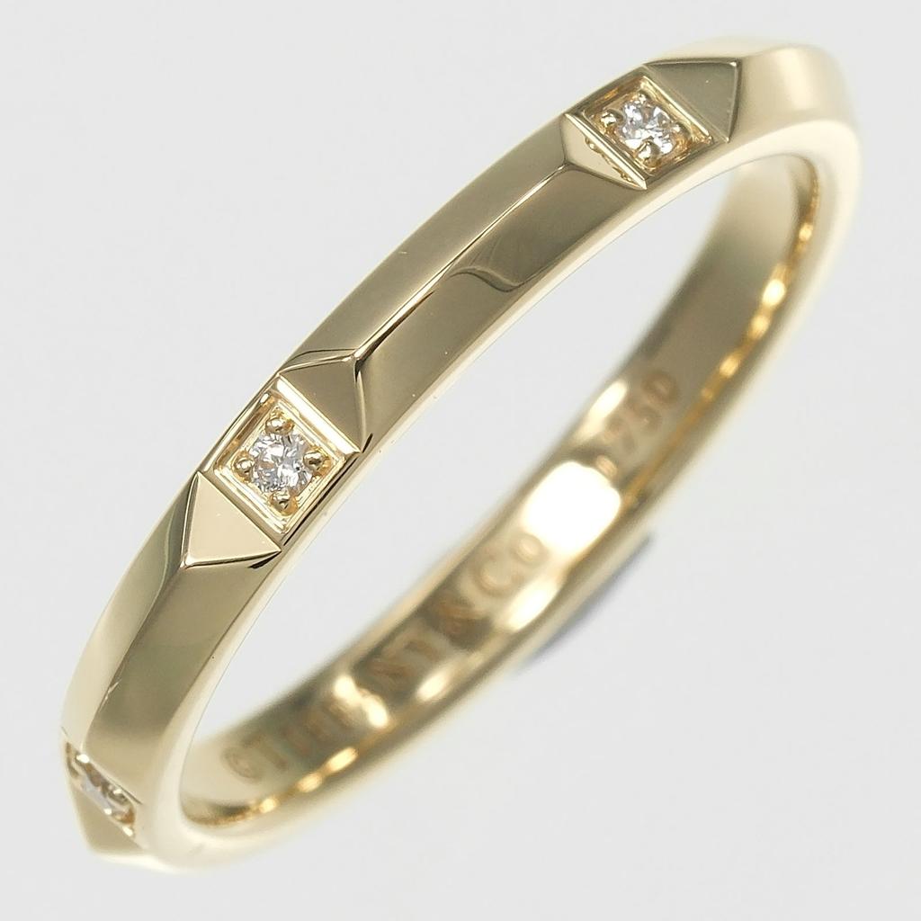 TIFFANY&Co. True Ring K18 Yellow Gold/diamond #8.2(US Size) 3.92g Mens Used