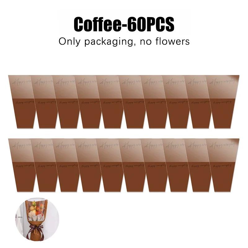 20-100PCS Transparent Floral Packaging Bags Roses Packaging Valentine's Day Happy Every Day Bouquet Bags Mother's Day Gift Bags