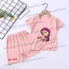 Mashas Bears Pajamas Set Girls Boys Short Sleeve T-shirt Pants Loungewear Summer Thin Nighty Clothing Tee Shorts Breathable Suit