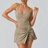 European And American Tennis Jumpsuit Anti-Light Kink Design Skirt Cross Shoulder Strap Hollow Back Yoga Clothes Women