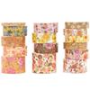 Set di Washi Tape Floreali - 15 Rotoli Fiori Arti Nastri Adesivi Fiori del Giardino Adesivi Decorativi Set di Masking Tape per Artigianato