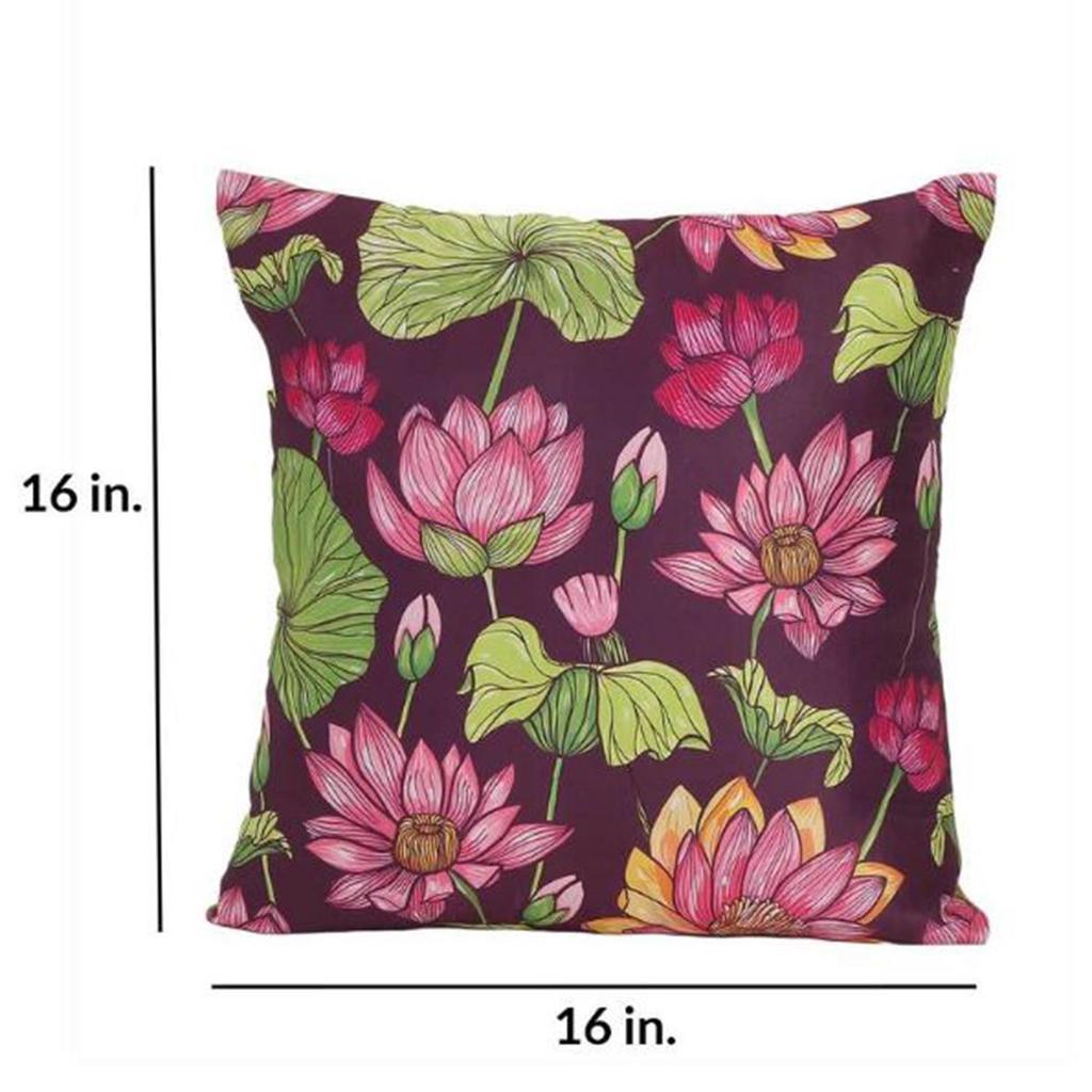 Housse de coussin KOKO MAISON INC. Jardin de lotus en polystain | Fermeture à rabat | Impression numérique
