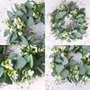 Artificial Flower Wreath Artificial Eucalyptus Wreath Greenery Garland Decoration for Wall Wedding Party Summer Celebration