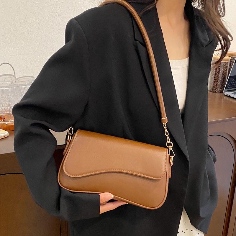 Small-scale Texture Single-shoulder Underarm Bag, Retro Single-shoulder Crossbody Saddle Bag