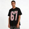 Vintage Distressed No.67 American Style Casual Printed Tee Pure Cotton T-shirt