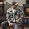 Xintang Men's Distressed Denim Jacket - Trendy Cool Loose Fit Workwear