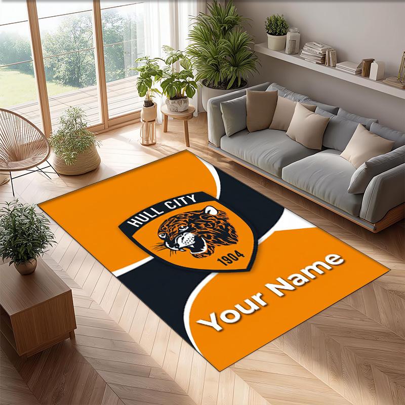 Hull City Printed Crystal Velvet Rug Non‑Slip Crystal Velvet Carpet For Sofa Bedroom Indoor Home Decoration