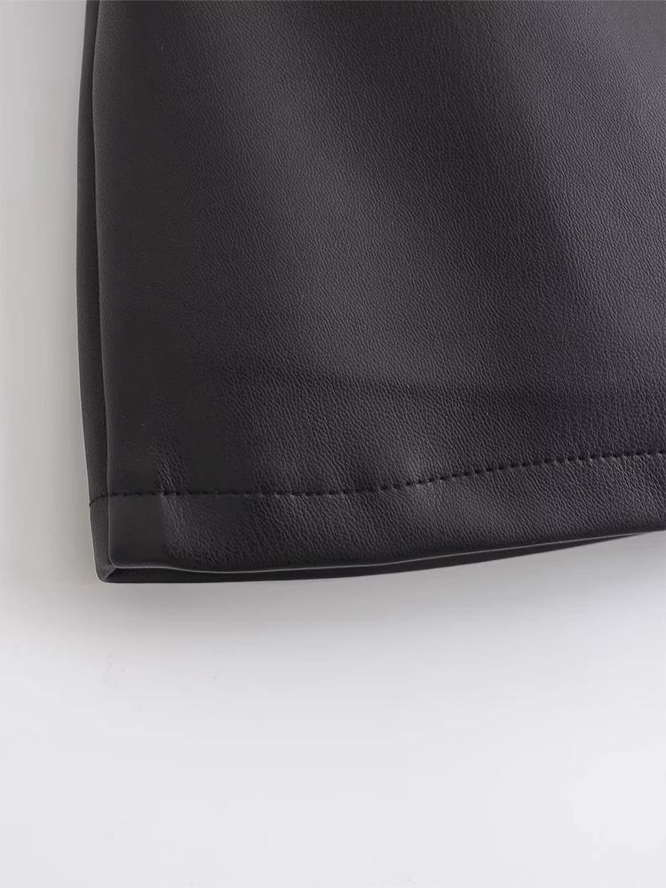 Leather Mini Skirts Summer Women's Y2K Elegant Party Short Skirts Ladies Fashion Casual Office Black Mini Skirts