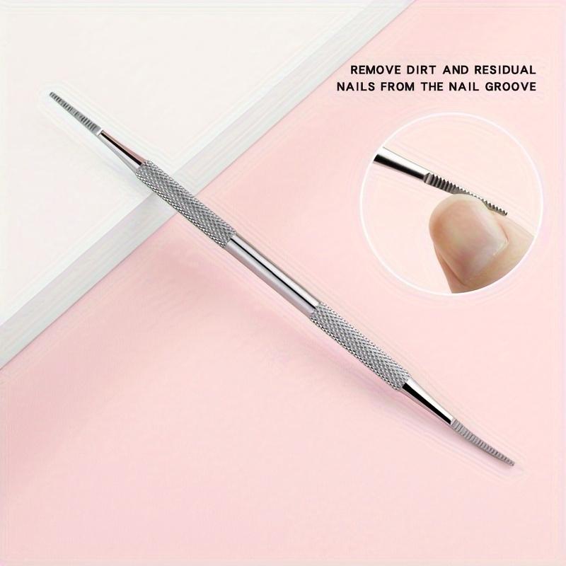 

Stainless Steel Dual-Ended Toenail File - Curved & Straight, Easy Grip Handle for Precision Nail Care, Odorless Manicure Tool