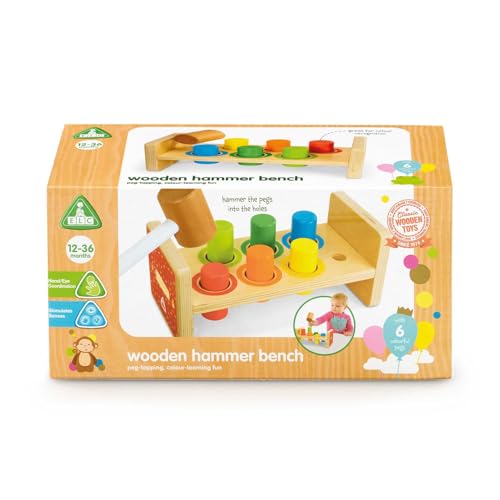 Early Learning Centre Wooden Hammer Toy - Hammer Toy, Interlocking Hammer, Baby Shower Gift, 200245 (Authentic)