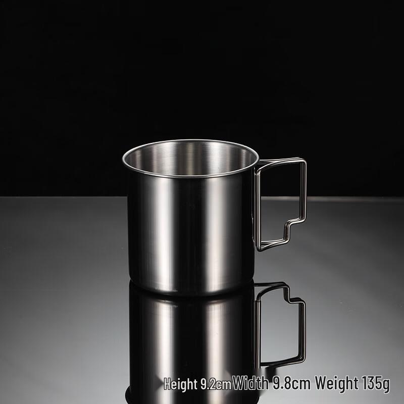 

Qianxing 304 Stainless Steel Retro Camping Mug with Foldable Handle (Set of 10)