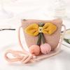Mini Fashion Handmade Girls Summer Children Weaving Bag Shoulder Bag Handbags Straw Beach Bag