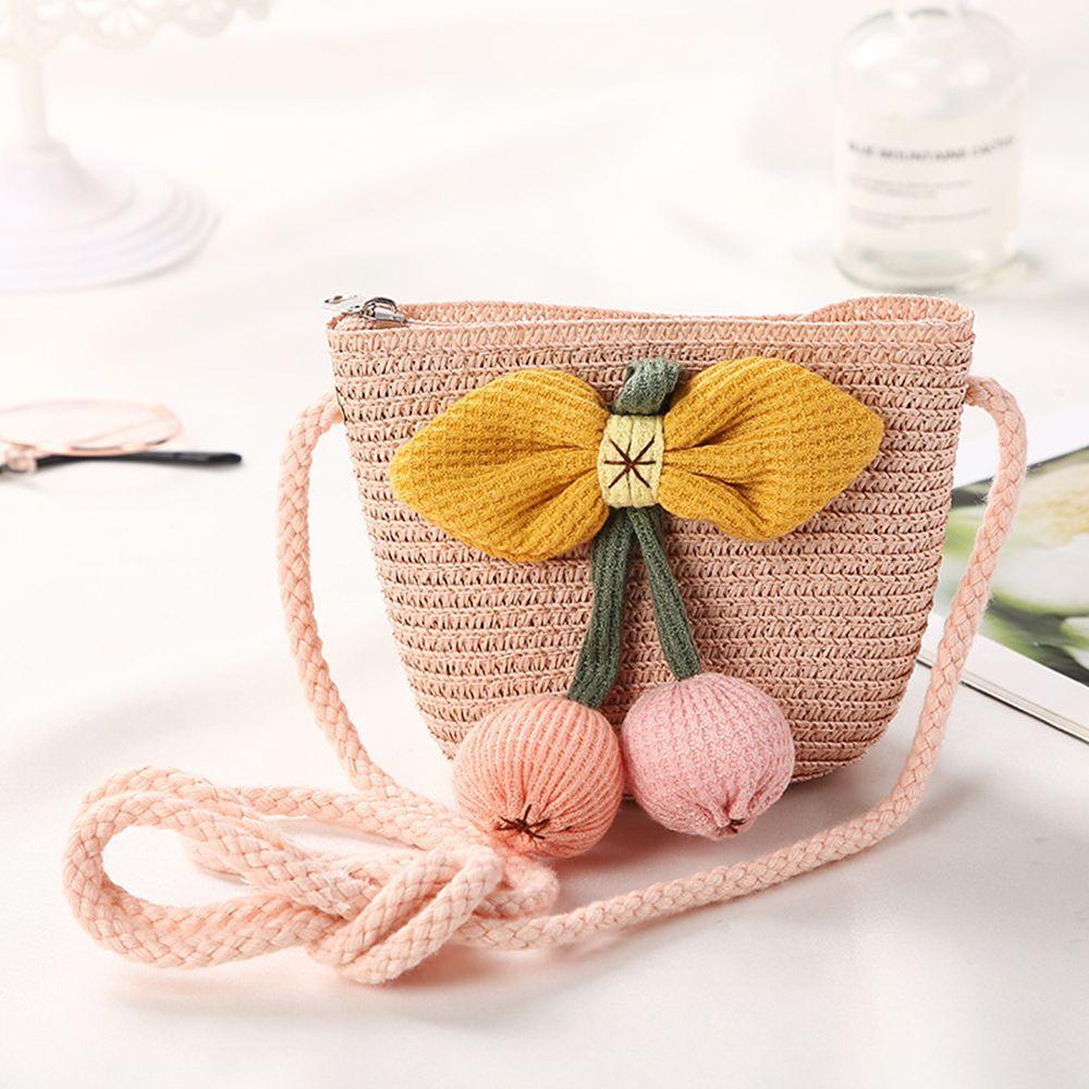 Mini Fashion Handmade Girls Summer Children Weaving Bag Shoulder Bag Handbags Straw Beach Bag