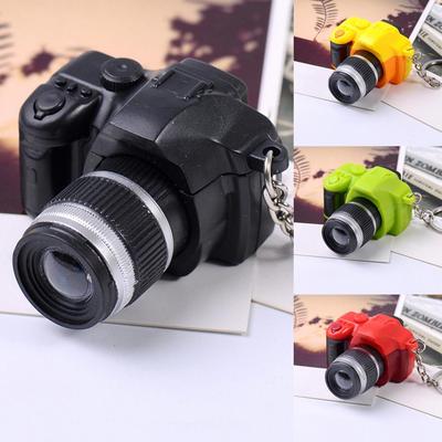 Roztomilá mini DSLR kamera LED osvetlenie Hlasový prívesok na kľúče ako darčeková ozdoba