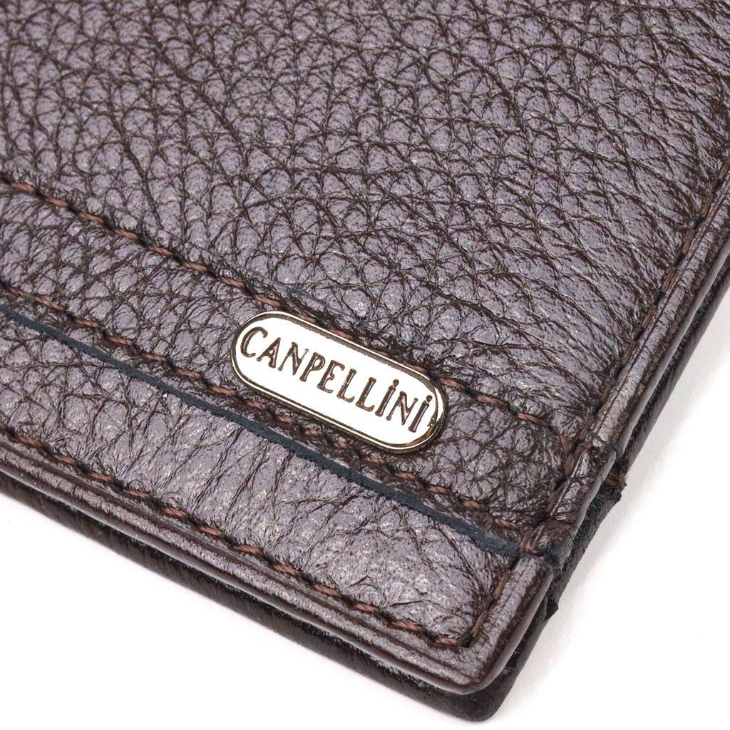 Reliable Male Clip Made of Genuine Grained Leather CANPELLINI Money Clip 21517 Brown