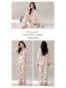 2024 Damen Cartoon Langarm Baumwoll-Pyjama-Set: Dünn, Tragbar im Freien, Perfekt für Herbst/Winter/Frühling