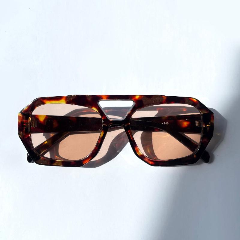 Retro Double Bridge Sunglasses Fashion Sunglasses for Women Luxury Rhombus Sun Glasses Ins Trending UV400
