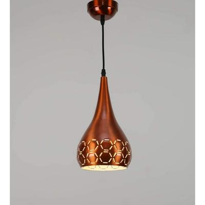 Metallskuren Hängande Lampa Takpendellampa, 6" Liten, Orange