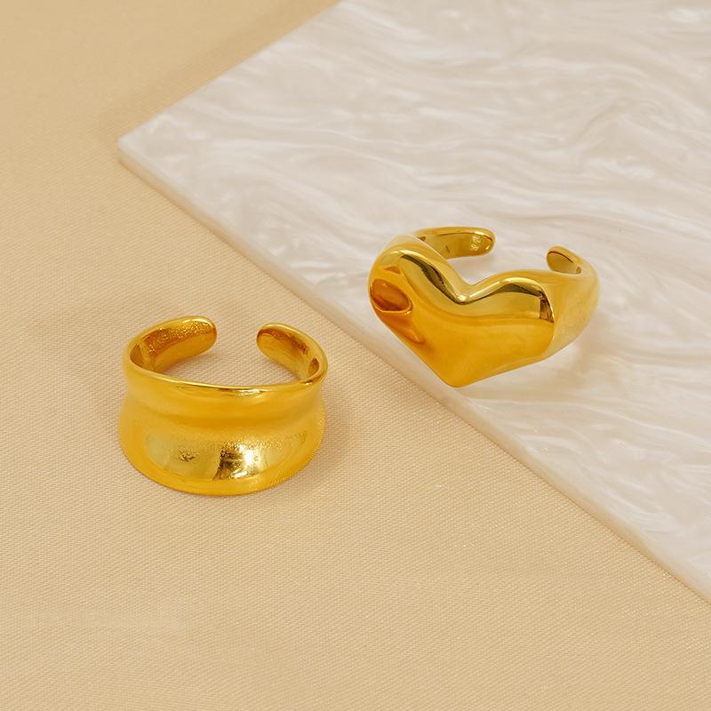 2026 Ring Female Exaggerated Niche Design Does Not Fade Love Irregular Glossy Open Ring Female