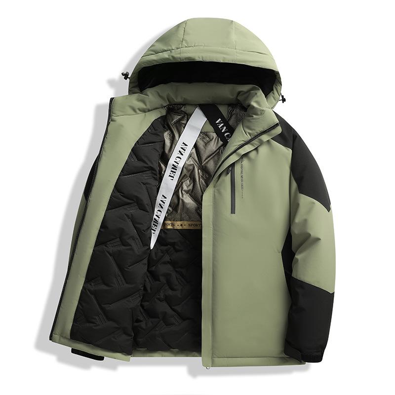 Men's Winter Warm Hooded Jackets Casual Windproof Coat Padded Thicken Parka Jacket for Men Waterproof Quilted Windbreaker Insulated Jackets with Hood