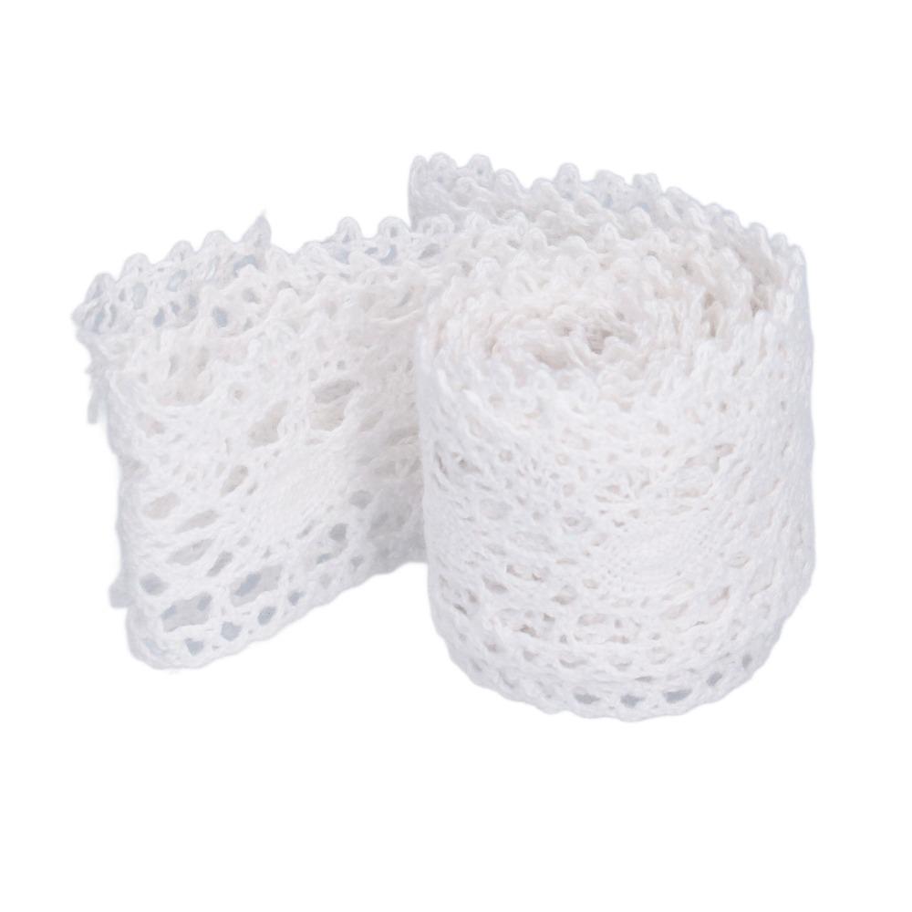 1pcs 10 Yards Length Cotton Lace Ribbon White Crochet Lace Trim Lace Trim Ribbon For Clothes Sewing