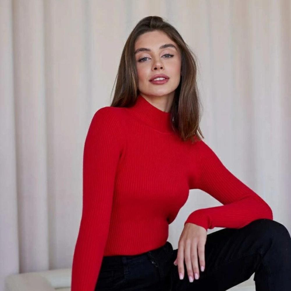 Solid Color Half Turtleneck Sweater Autumn and Winter Women's 24 Colors Slim Fit Knitted Bottoming Shirt