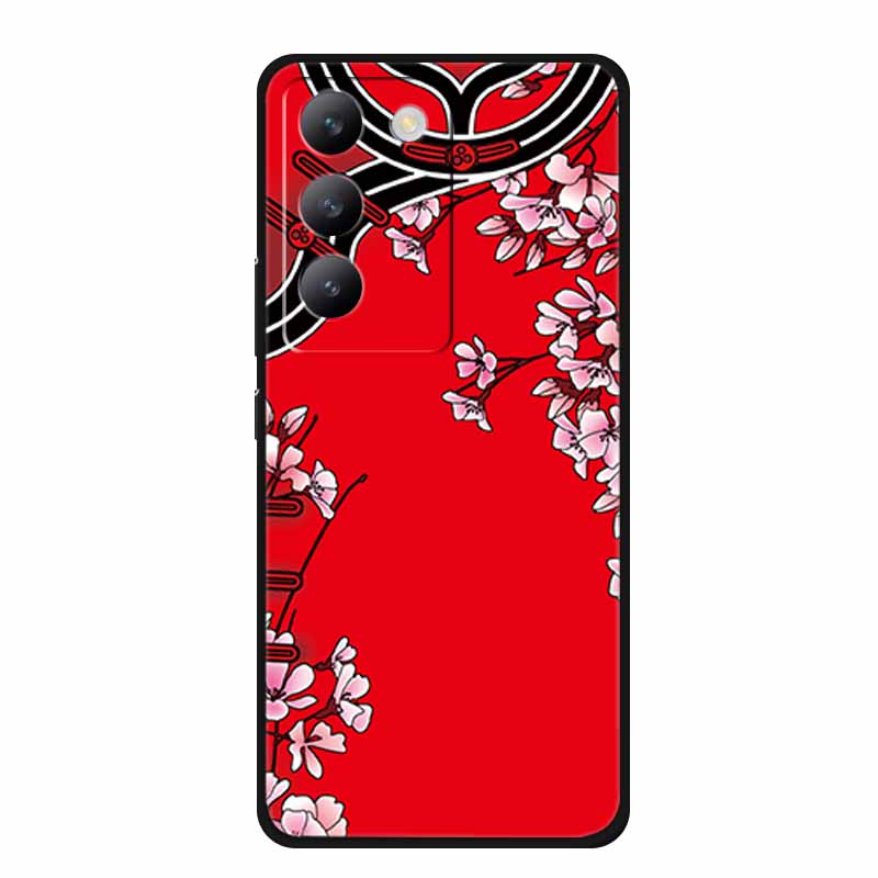 

Flower Emboss Case For Vivo V40 V30 SE Y100 Y200E T3 5G Soft TPU Silicone Bumper Protector 3D Relief Phone Cover Funda V 30 40 -Vivo Y100