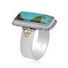 8X18 mm Natural Blue Turquoise Gemstone 925 Sterling Silver Handmade Baguette Shape Ring For Women & Girls