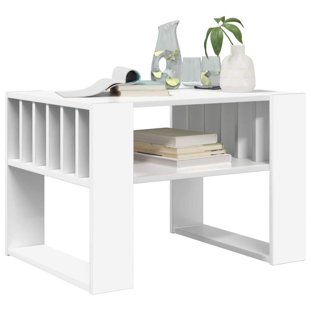 Coffee Table White 66 X 49.5 X 45 Cm Engineered Wood