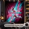 TapestryLionel Messi Custom Name Text Personalized Wall Hanging Tapestry Home Wall Decor