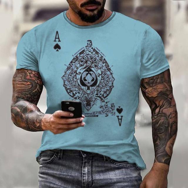 Summer Colorful Poker Gems Print Pánské tričko 3D Pánské Jesus Móda Ležérní Topy Krátké rukávy