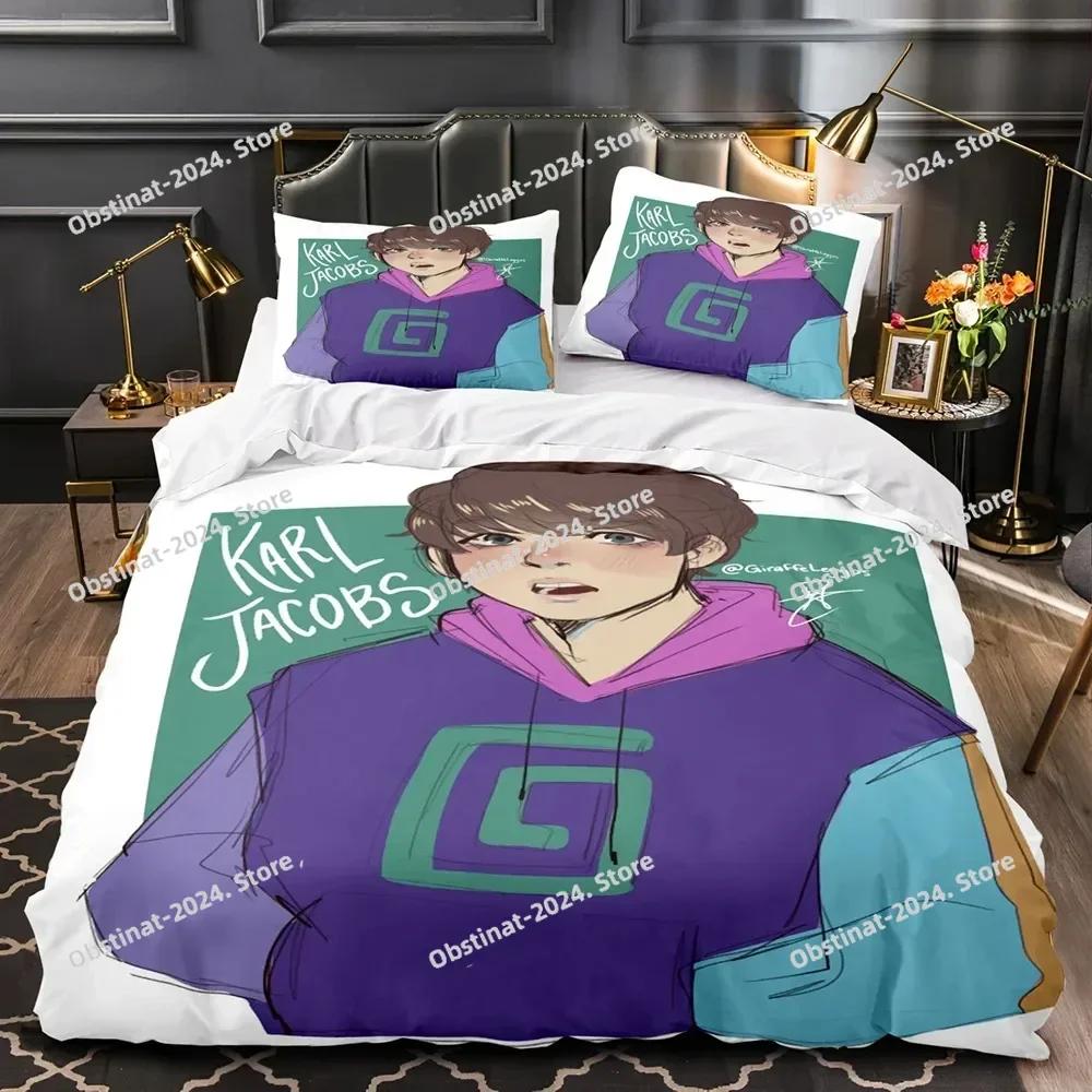 New 3D Print Karl Jacobs Beding Set Printed With Pilowcase Bed Soft Duvet Cover Soft Single Double Quen Super King-Sized Dimensionsd Dimensions