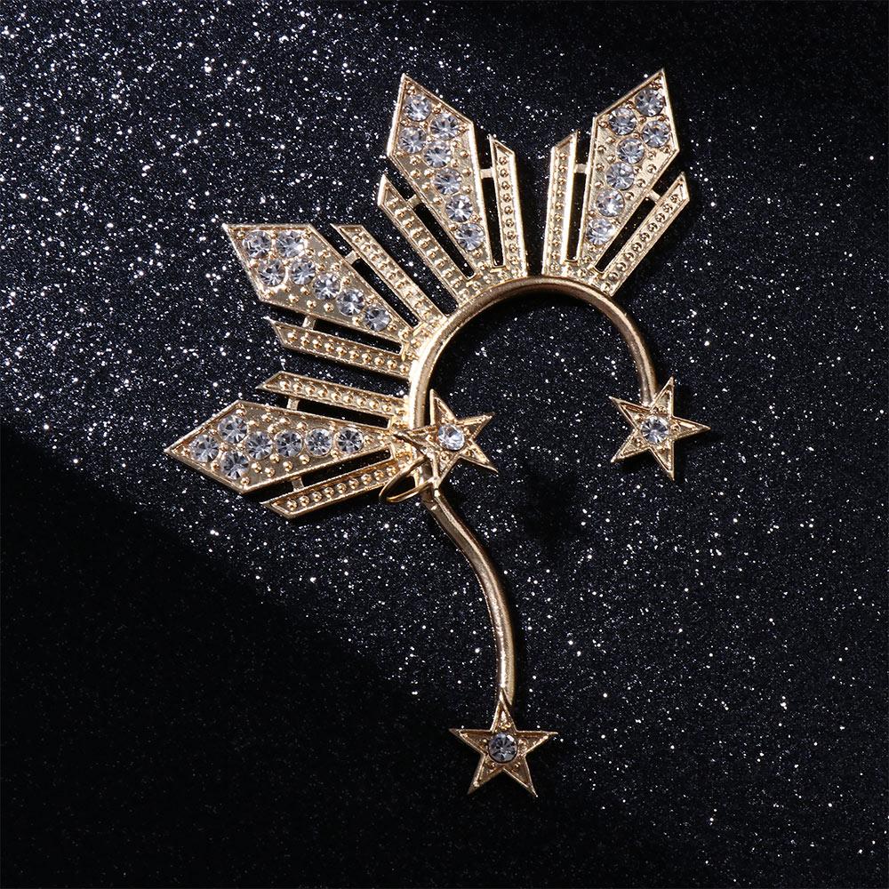 1 Pcs Non Piercing Right Ear Big Crystal Rhinestone Earrings Ear Cuff Fashion Accessories Ear Clip