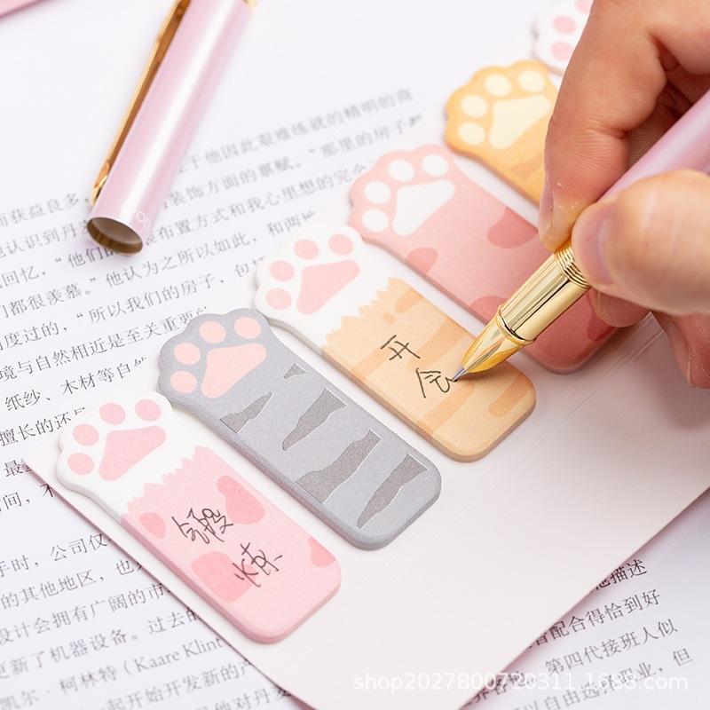Office School Supplies Gift Cute Cat Claw Note N Times Sticker Writable Memo Pad Sticker Hand Account Wholesale Tearable Kawai