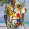 Art Parrot Painting 3d Print Shirts Men Women Fashion Summer Hawaiian Shirt Short Sleeve Beach Shirt Vocation Blouse Men Clothes