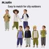M.Latin Unisex Color-Block Parachute Pants